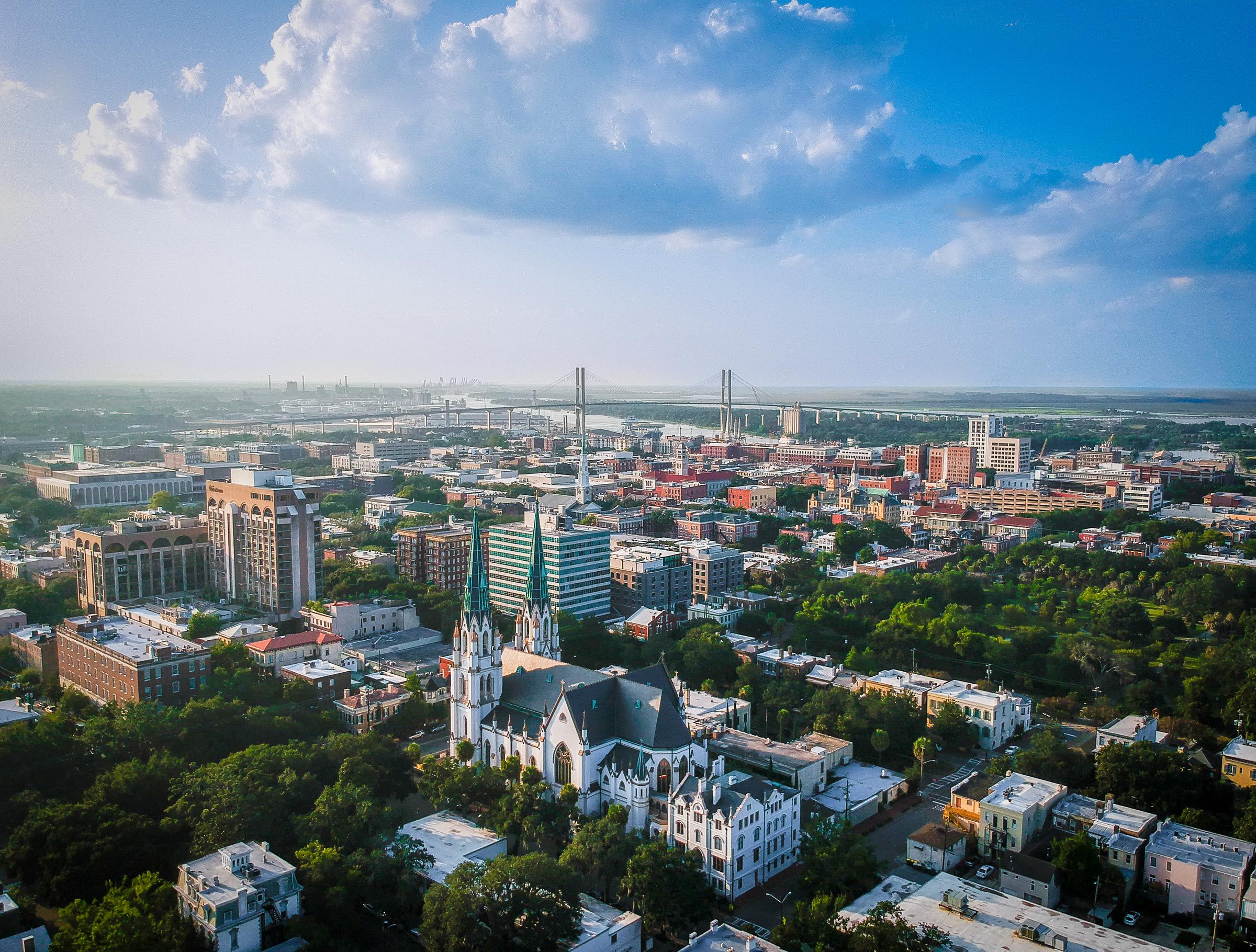 Series of shots taken high above Savannah. | Source: Getty Images