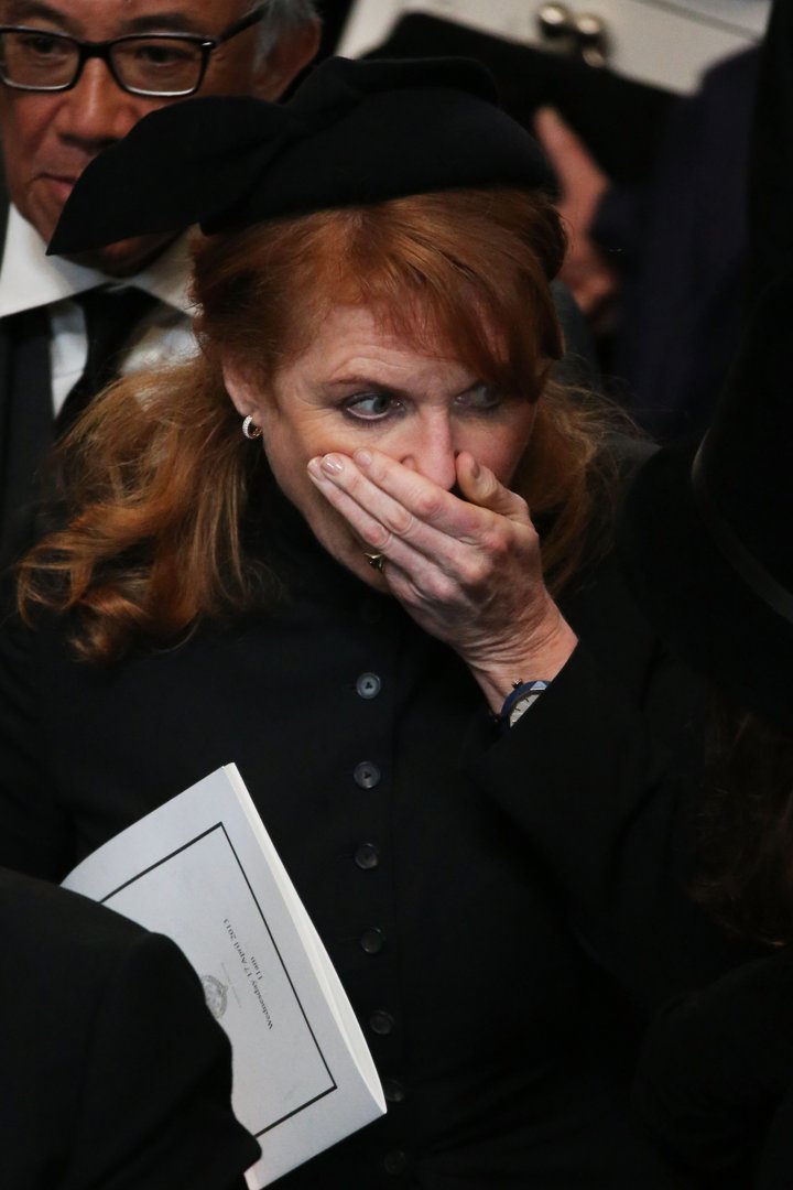 Sarah Ferguson at the Ceremonial funeral of former British Prime Minister Baroness Thatcher at St Paul's Cathedral on April 17, 2013, in London, England. | Source: Getty Images