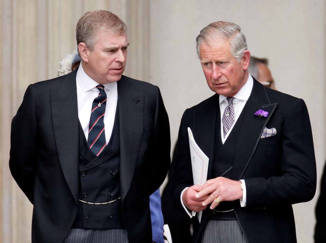 Andrew Mountbatten-Windsor and King Charles III at Service of Thanksgiving to celebrate Queen Elizabeth II's Diamond Jubilee at St. Paul's Cathedral on 5 June 2012 in London, England. | Source: Getty Images