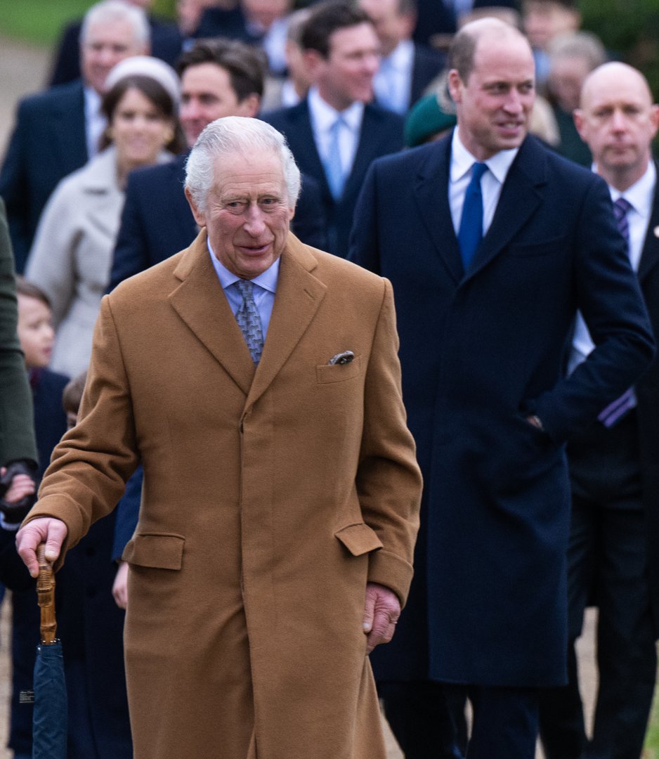 King Charles III and Prince William at the Christmas Day service at Sandringham Church on December 25, 2022, in Norfolk, England. | Source: Getty Images