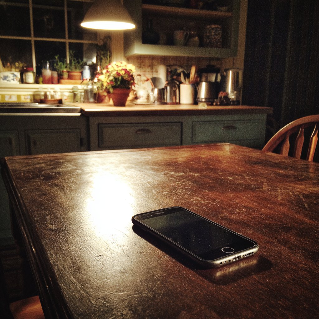 A cellphone on a table | Source: Midjourney
