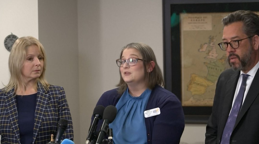 Mary Granlund recalls witnessing part of the arrest during a press conference with Zena Stenvik and attorney Marc Prokosch | Source: Facebook/Reuters