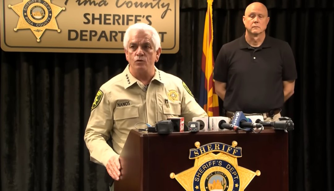 Pima County Sheriff Chris Nanos speaks during a news conference addressing the investigation into a missing woman in Tucson, posted on February 3, 2026. | Source: YouTube/CBSNews