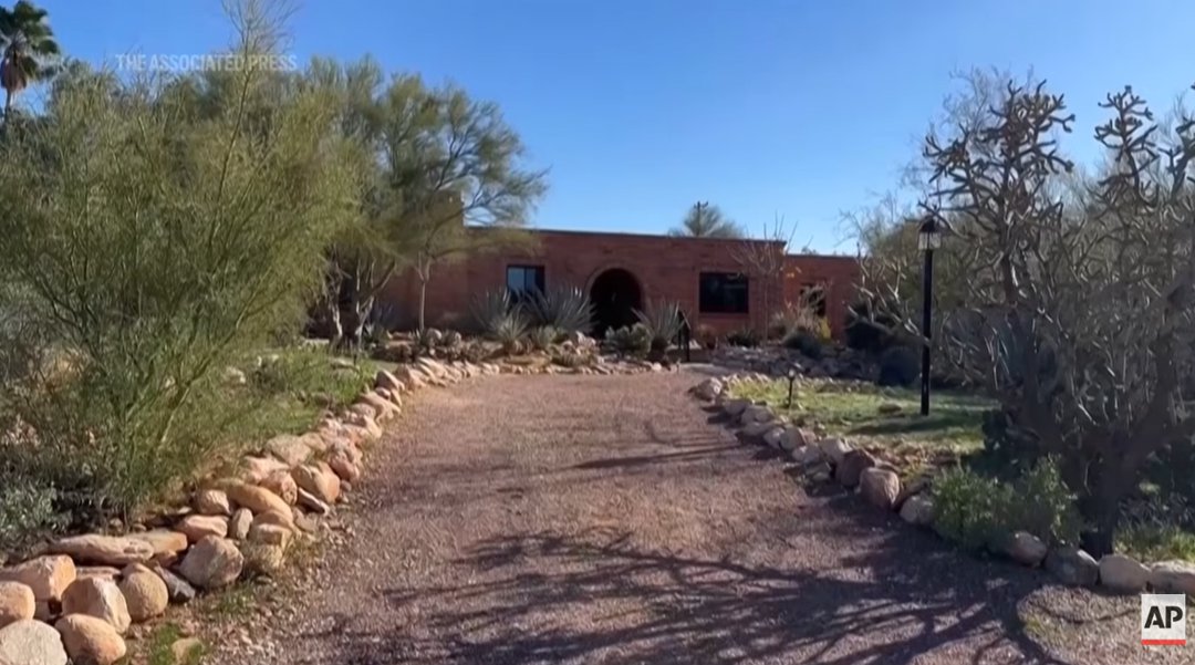 An exterior view of the home of Nancy Guthrie in Catalina, Arizona, as shown in a video posted on February 4, 2025. | Source: YouTube/Associated Press