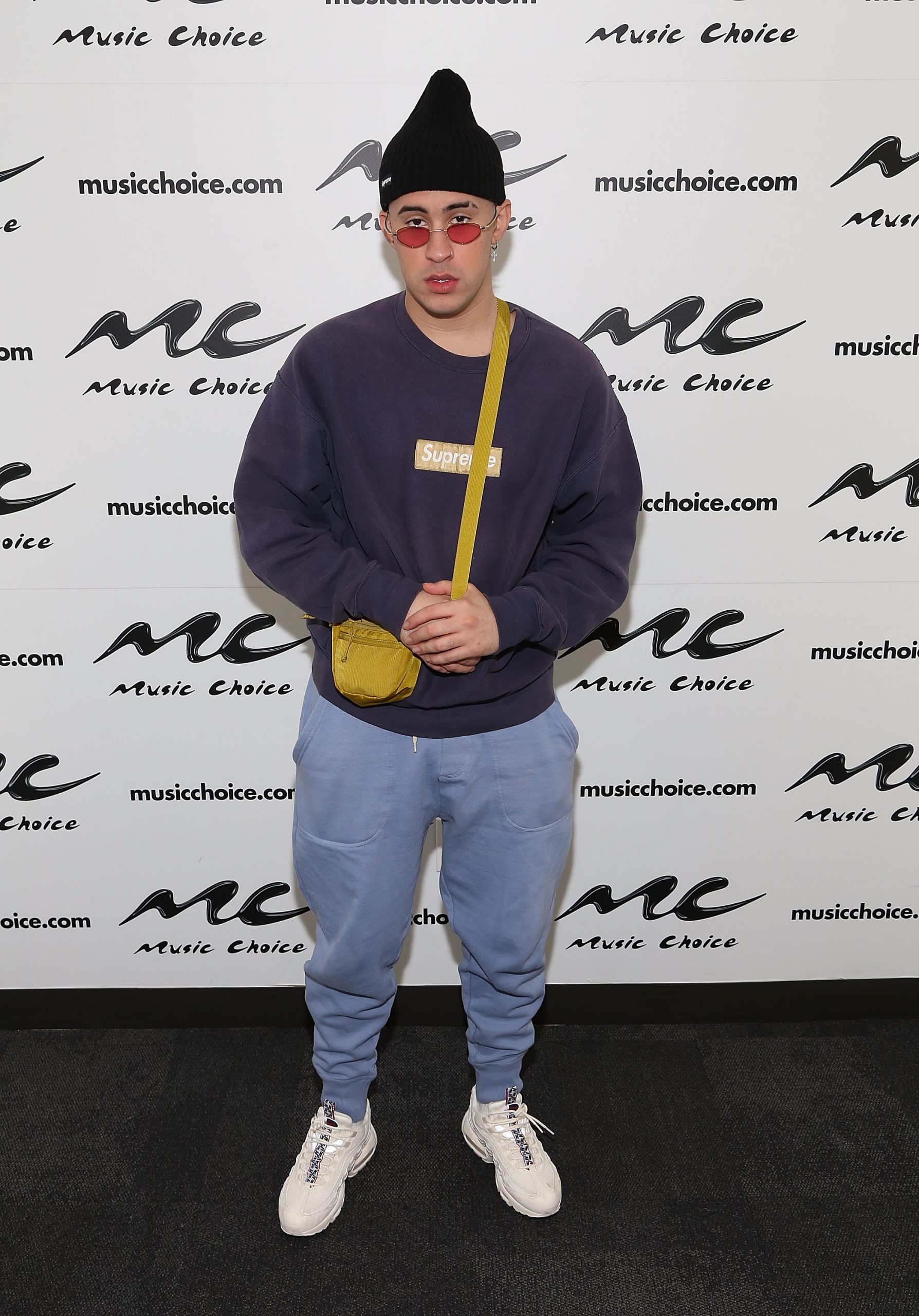 Bad Bunny visits Music Choice in New York City on March 1, 2018. | Source: Getty Images