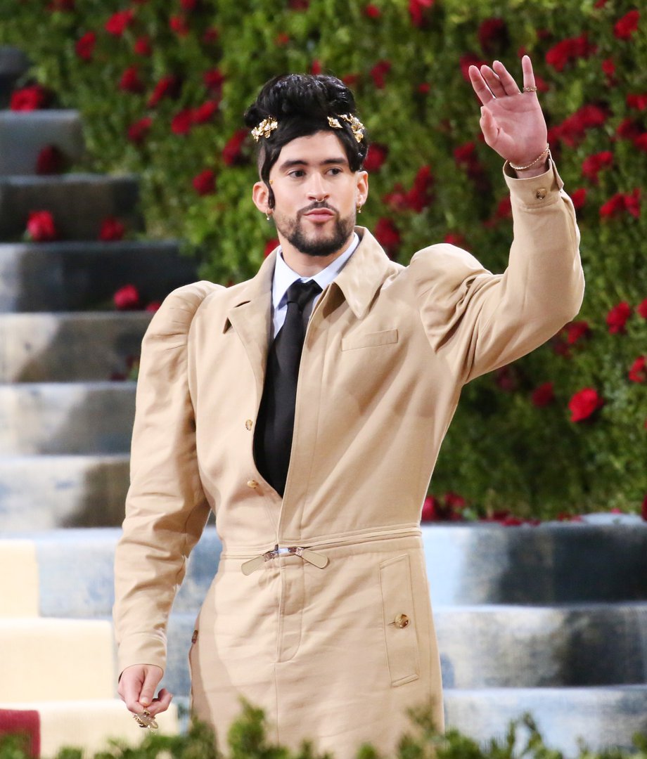 Bad Bunny arrives for the 2022 Met Gala Celebrating 