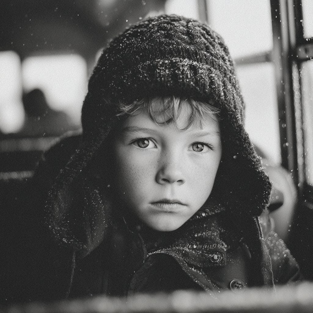 A sad boy sitting in a bus | Source: Midjourney