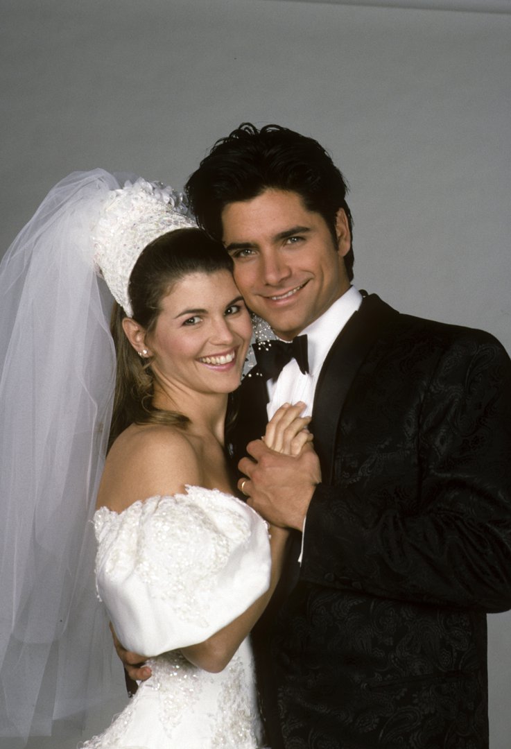 Lori Loughlin and co-star John Stamos were captured in a studio portrait for season four of the television series 