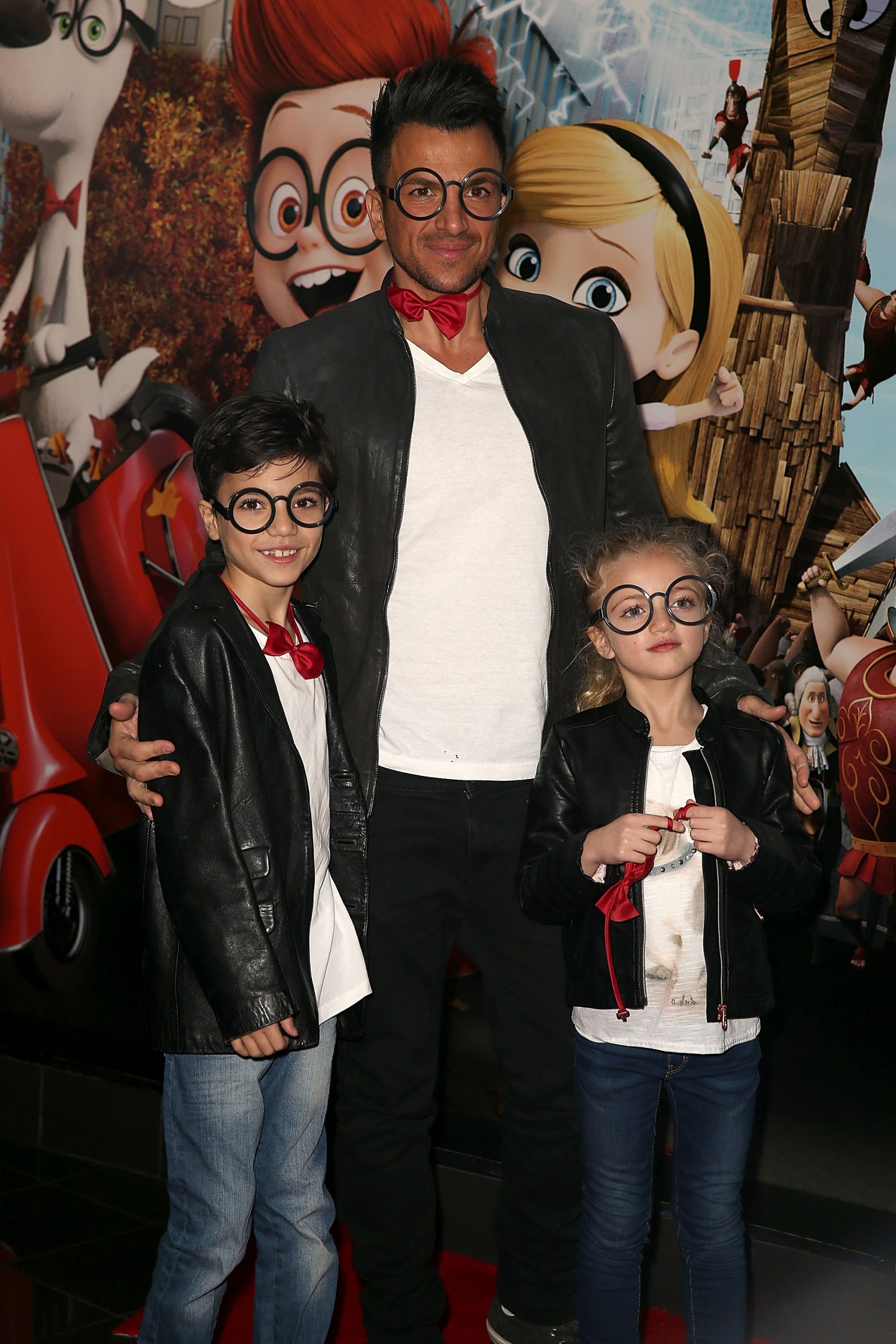 Peter Andre with his two children Princess Junior and Princess attend a VIP Gala screening of 