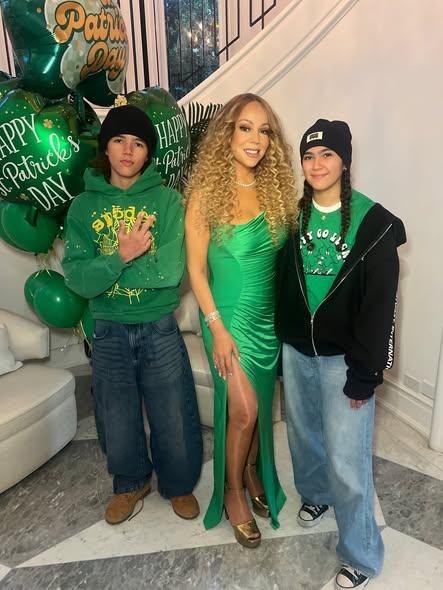 Moroccan and Monroe Cannon with their mother, Mariah Carey, from a post dated March 18, 2026 | Source: Facebook/mariahcarey