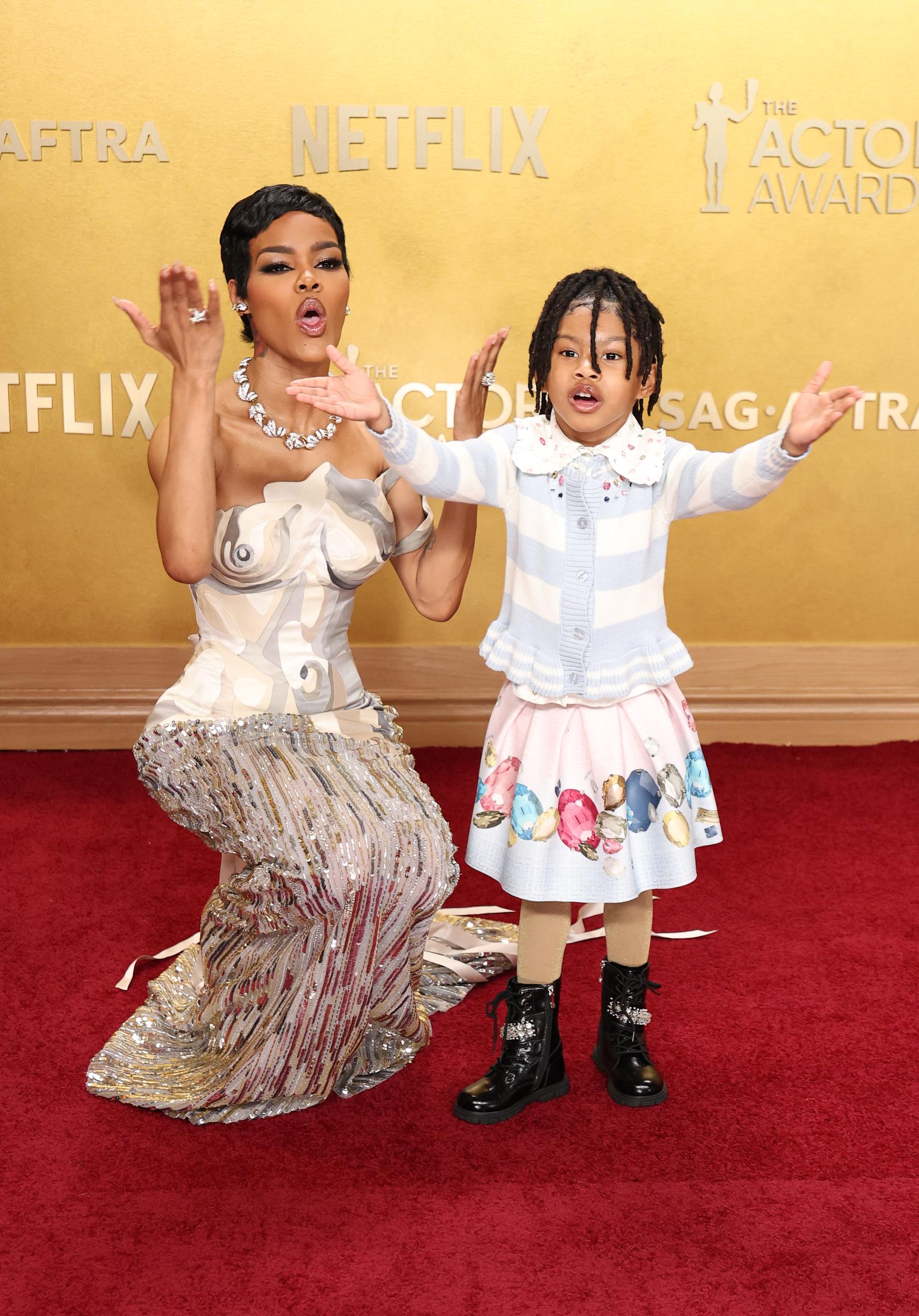 Teyana Taylor and Rue Rose Shumpert at the 32nd Annual Actor Awards | Source: Getty Images