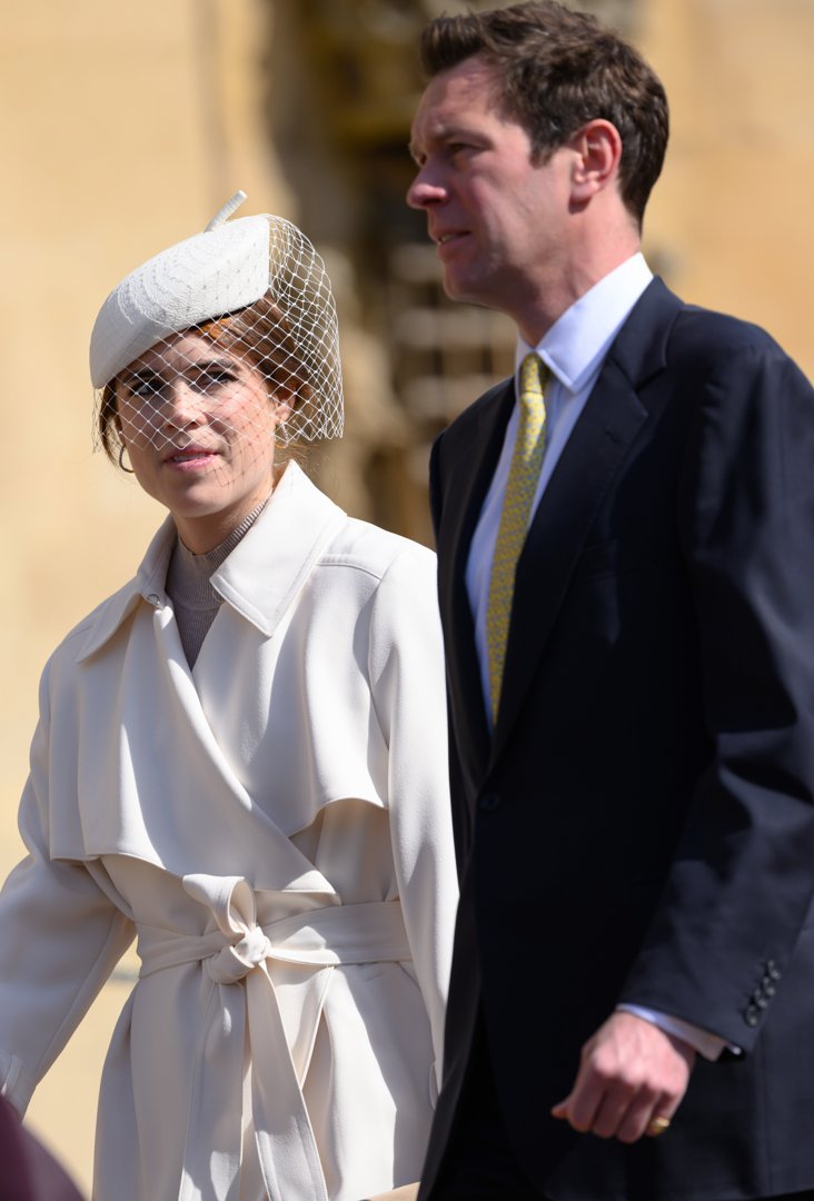 Princess Eugenie of York and Jack Brooksbank attend the Easter Sunday Mattins Service at St George's Chapel on 20 April 2025 in Windsor, England. | Source: Getty Images