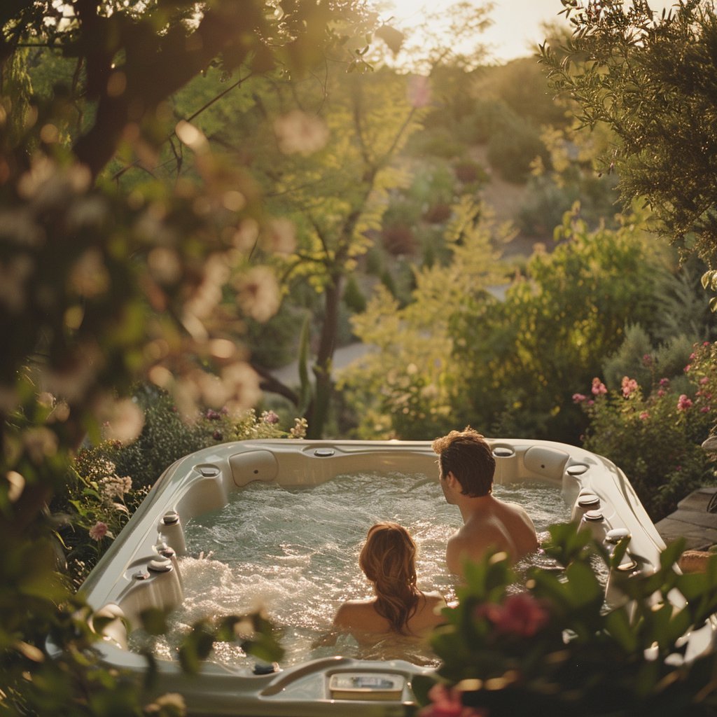 A couple in a hot tub | Source: Midjourney