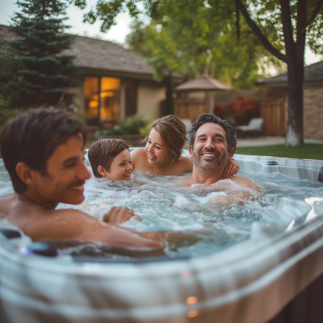 A happy family in a hot tub | Source: Midjourney