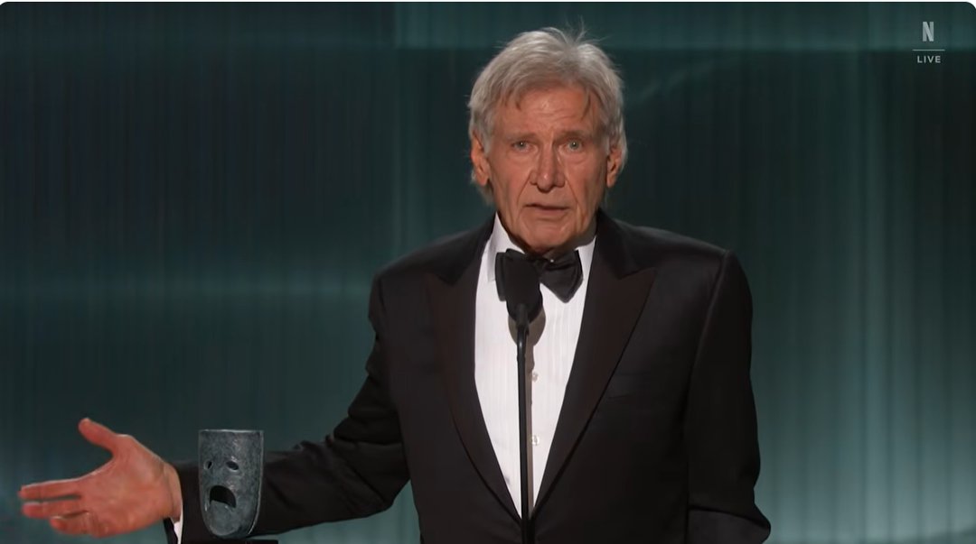 Harrison Ford talks about getting the lifetime achievement award. | Source: YouTube/Netflix