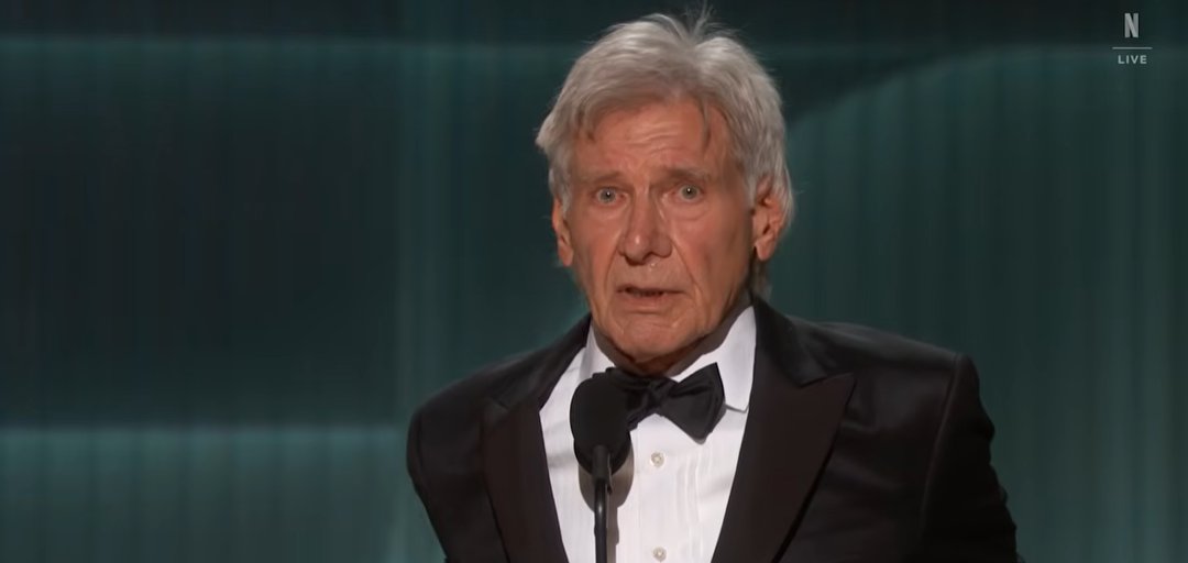 An emotional Harrison Ford describes how acting became his calling. | Source: YouTube/Netflix