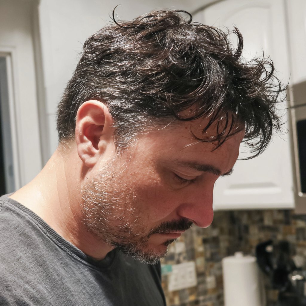 An upset man standing in a kitchen | Source: Midjourney