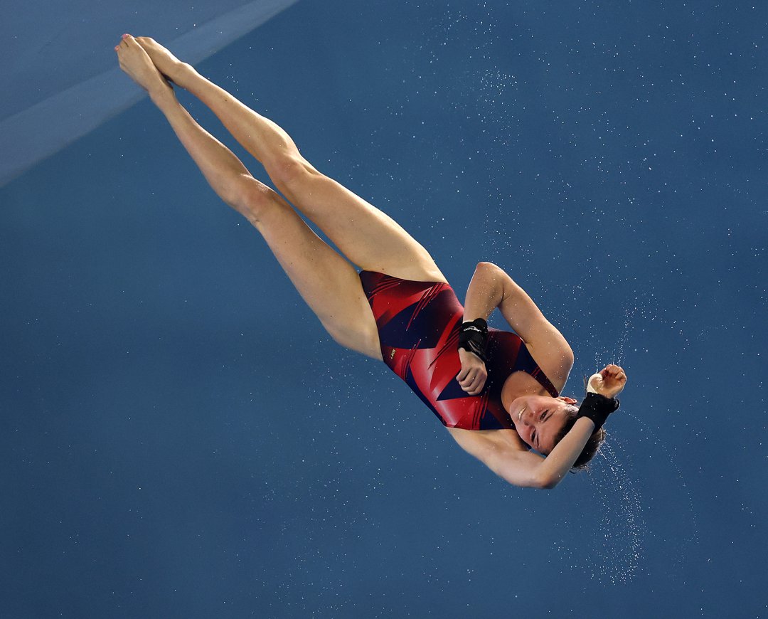 Andrea Spendolini-Sirieix competes in the Womans Platform during day three of the Aquatics GB Diving Championships 2025 on 7 June in Smethwick, England. | Source: Getty Images