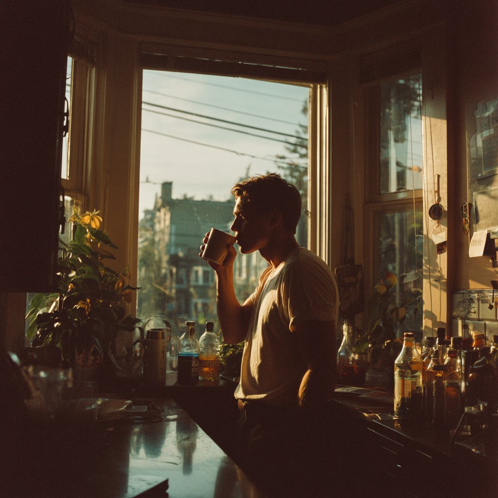 A man drinking coffee | Source: Midjourney