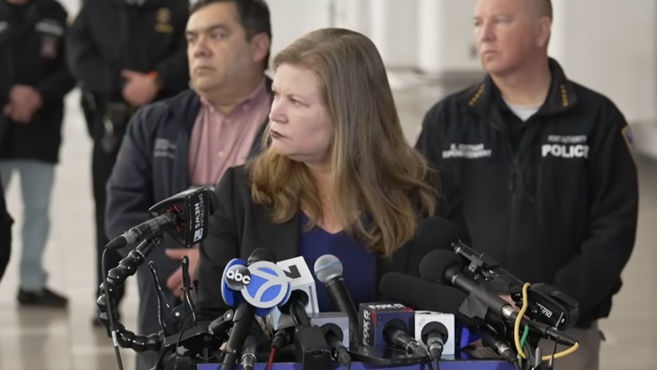 Port Authority representative gives press conference after an An Air Canada Express plane colliding with a fire truck at LaGuardia Airport on March 23, 2026, in New York City. | Source: YouTube/NBC New York