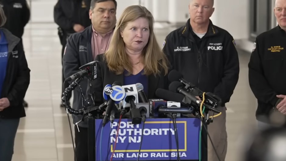 Port Authority representative gives press conference after an An Air Canada Express plane colliding with a fire truck at LaGuardia Airport on March 23, 2026, in New York City | Source: YouTube/NBC New York