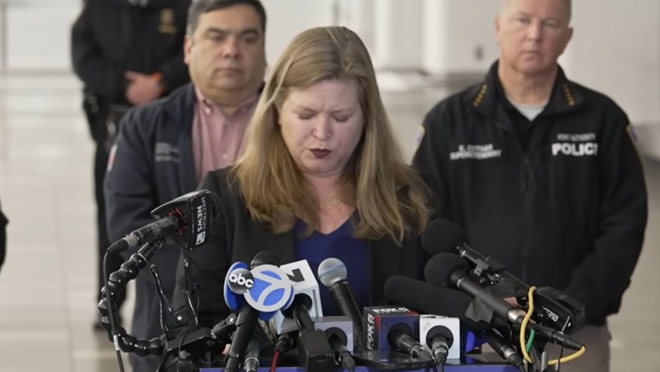 Port Authority representative gives press conference after an An Air Canada Express plane colliding with a fire truck at LaGuardia Airport on March 23, 2026, in New York City | Source: YouTube/NBC New York