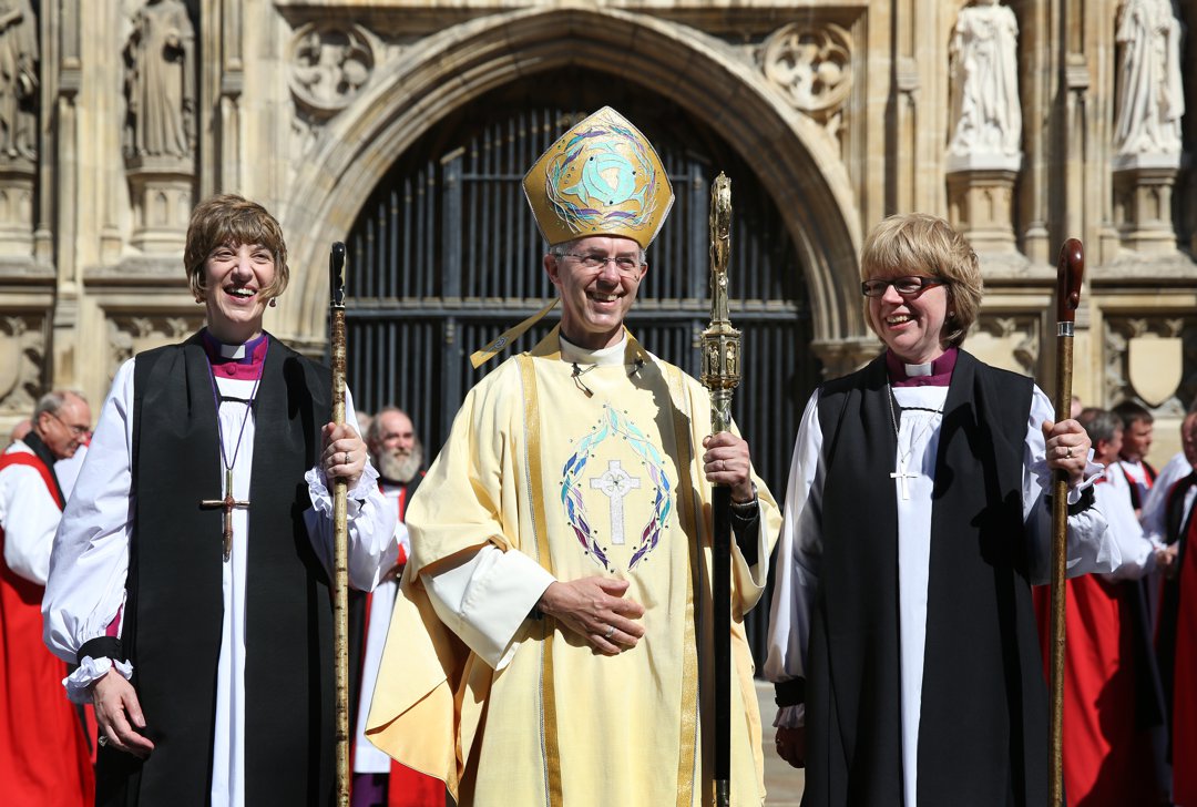A decade before she made history as Archbishop of Canterbury, Dame Sarah Mullally &mdash; then Bishop of Crediton &mdash; stood outside Canterbury Cathedral on 22 July 2015 alongside the then-Archbishop of Canterbury Justin Welby and the newly consecrated Rachel Treweek, the first woman appointed to lead a Church of England diocese.