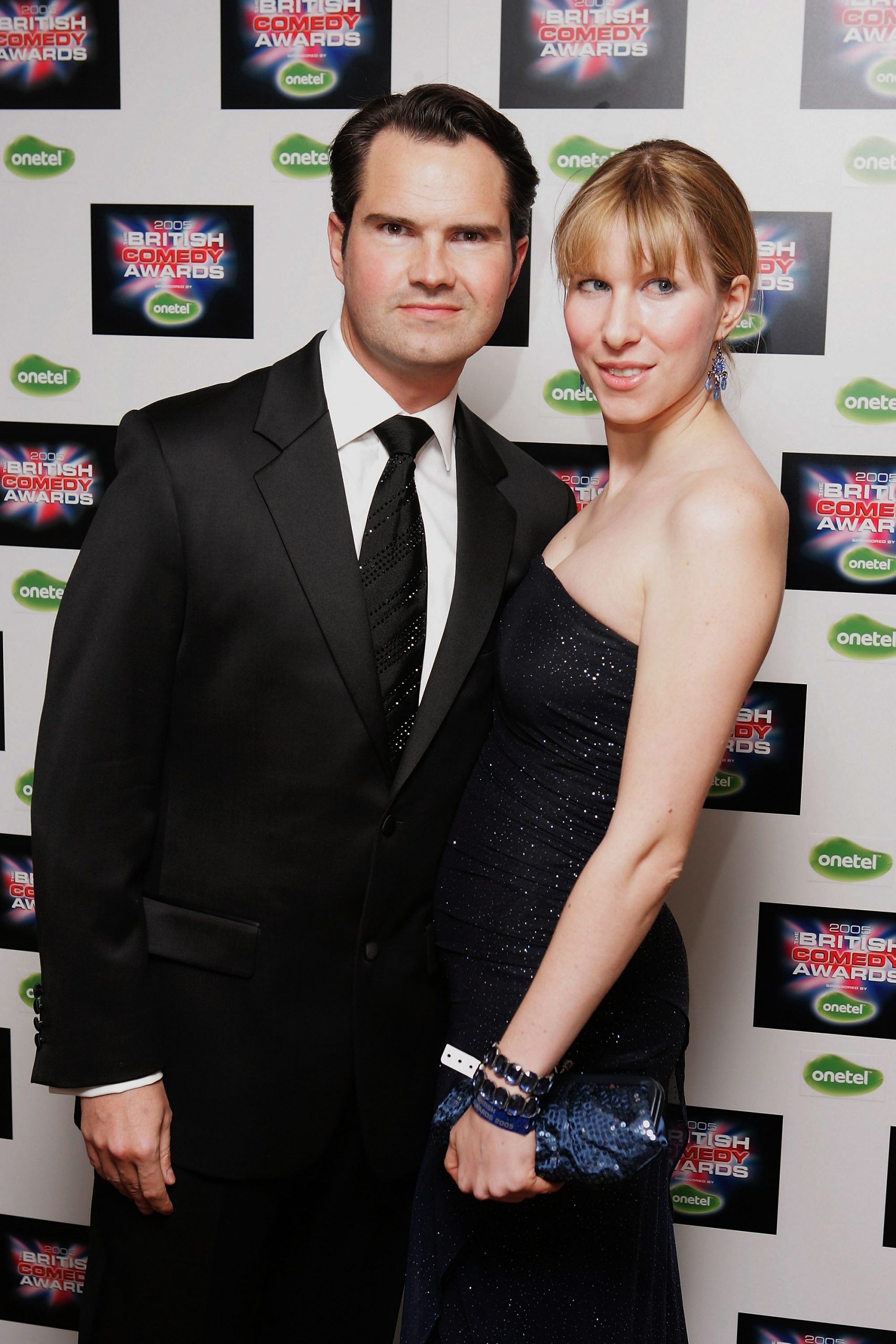 Jimmy Carr and his partner Karoline Copping arrive at the British Comedy Awards 2005 at London Television Studios on 14 December in London, England. | Source: Getty Images