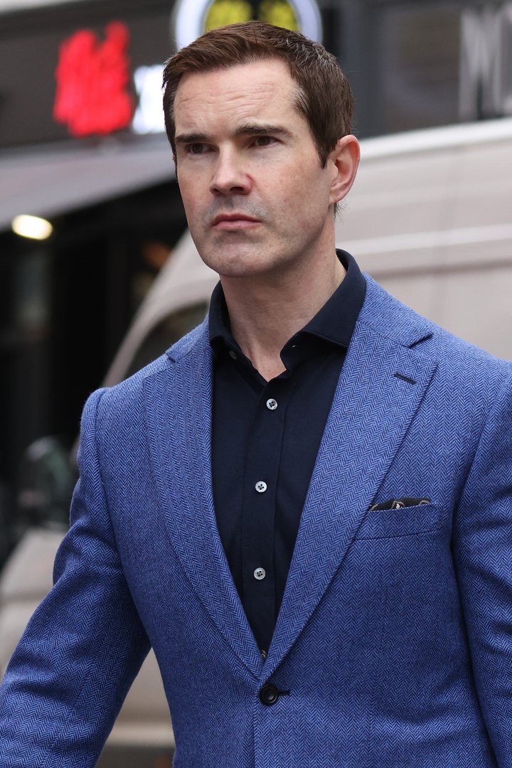Jimmy Carr seen outside Global Radio Studios on 14 December 2021 in London, England. | Source: Getty Images