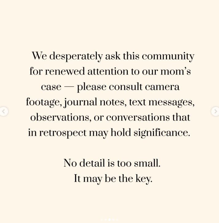 The family urges the public to review records and share any possible clues | Source: Instagram/savannahguthrie