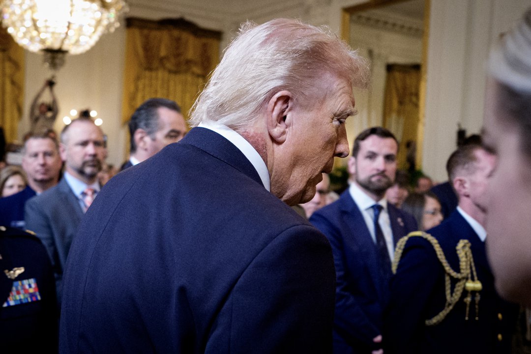Another view of Donald Trump during the medal ceremony in Washington, D.C. | Source: Getty Images