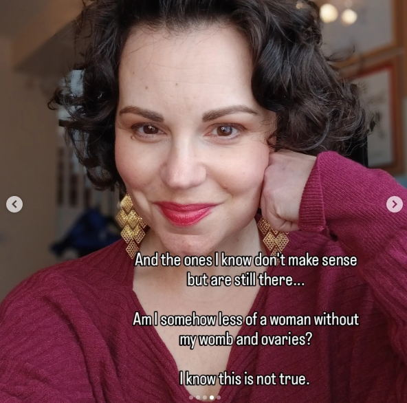 In one of the more vulnerable moments from the post, Dr Kaye opened up about a lingering thought she had wrestled with after the surgery, questioning whether losing her womb and ovaries somehow made her 