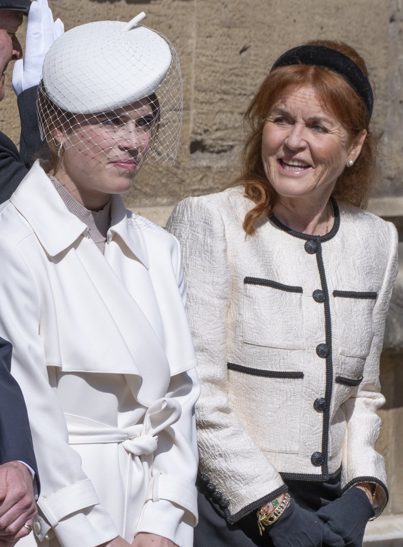 Sarah Ferguson and Princess Eugenie attend the traditional Easter Sunday Mattins Service at St George's Chapel on 20 April 2025 in Windsor, England. | Source: Getty Images