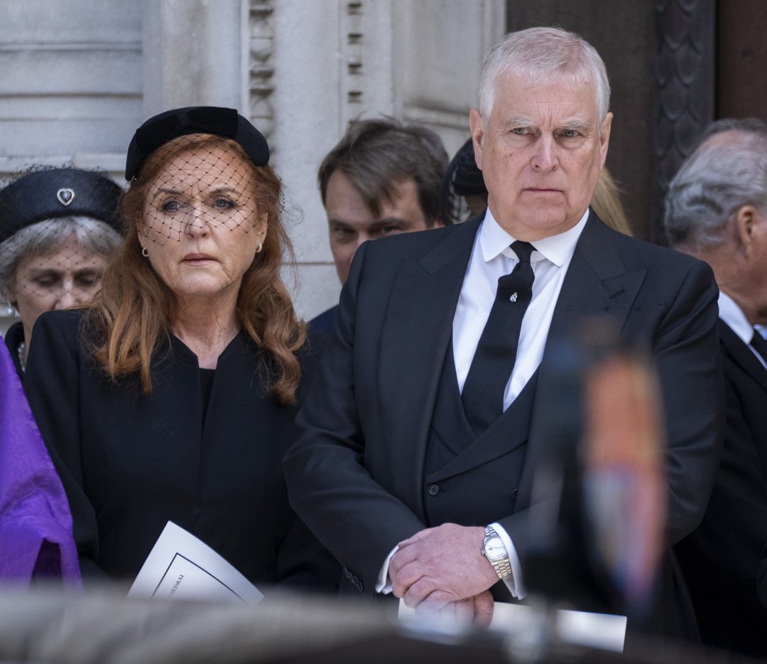 Sarah Ferguson and Andrew Mountbatten-Windsor attend the funeral of Katharine, Duchess of Kent at Westminster Cathedral on 16 September 2025 in London, England. | Source: Getty Images