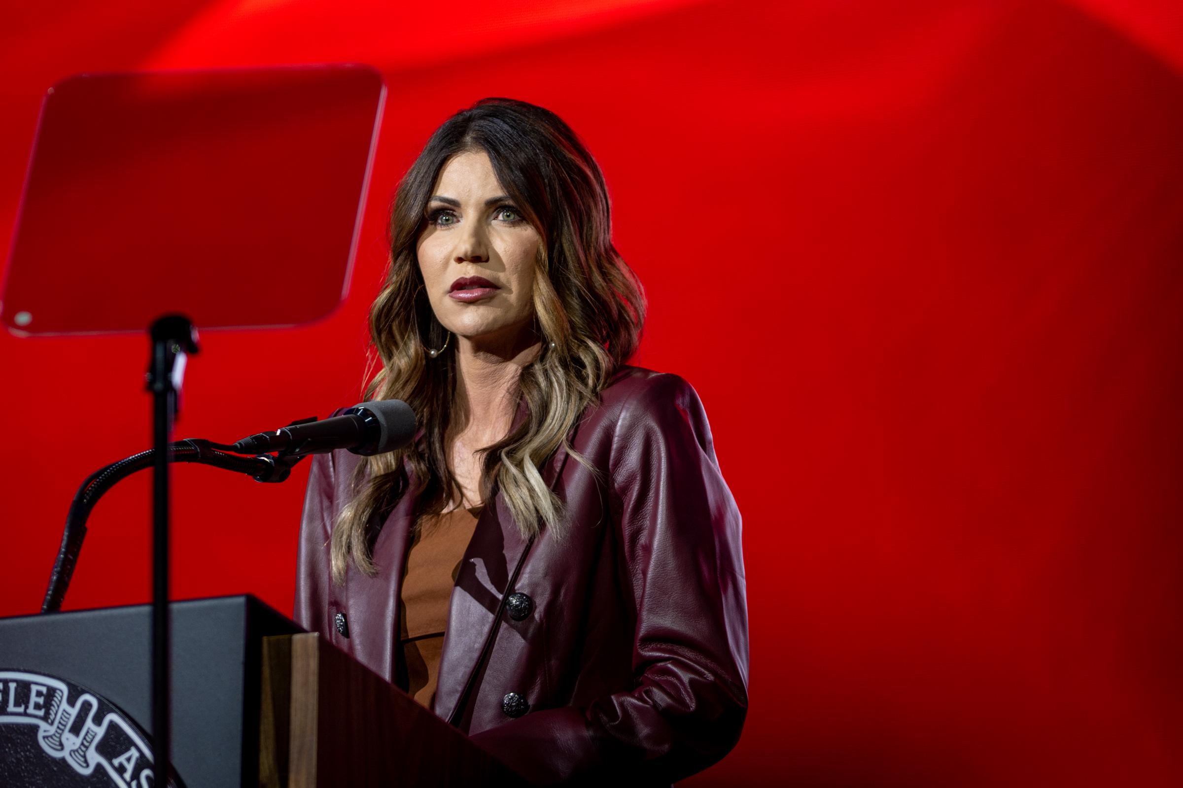 Kristi Noem speaks during the NRA-ILA Leadership Forum at the National Rifle Association annual convention at the George R. Brown Convention Center on May 27, 2022, in Houston, Texas | Source: Getty Images