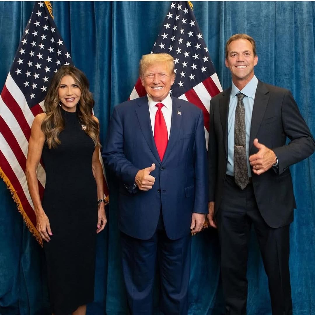 Kristi and Bryon Noem pictured with President Donald Trump, dated June 15, 2025 | Source: Instagram/kristinoem