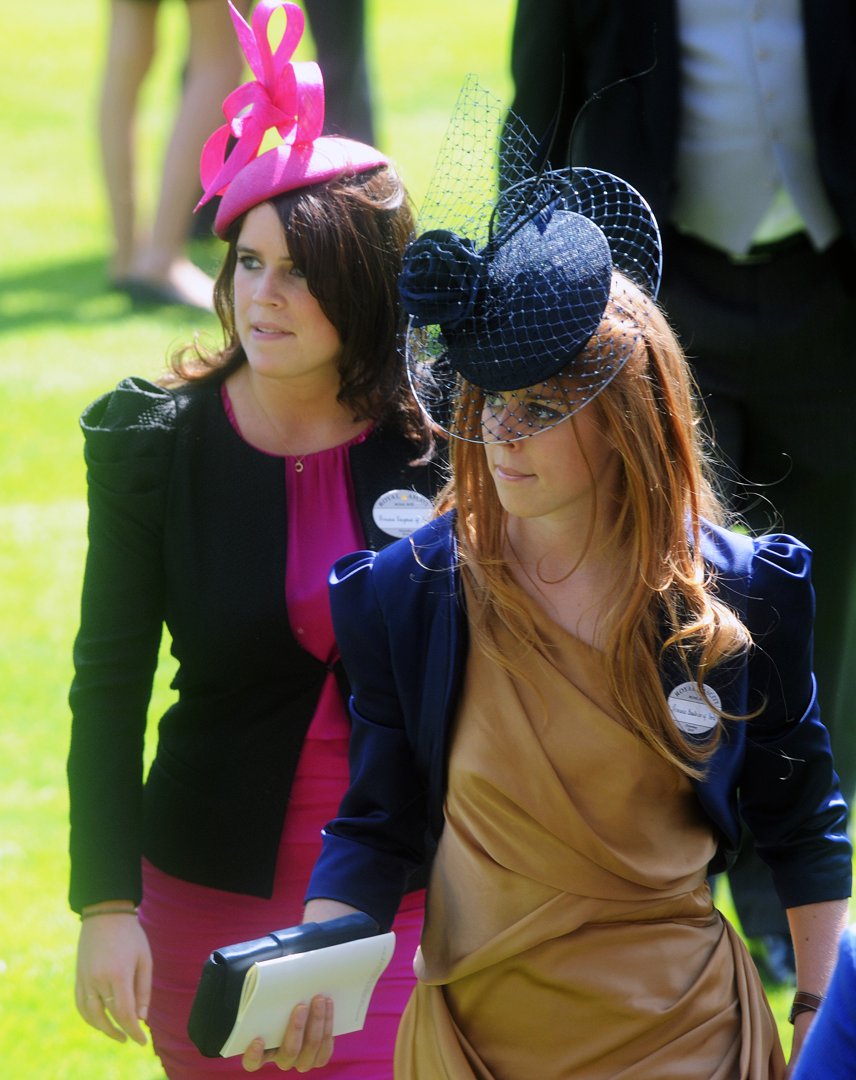 Princess Beatrice and Princess Eugenie during Ladies Day at the Royal Ascot on June 17, 2010, in Ascot, England. | Source: Getty Images