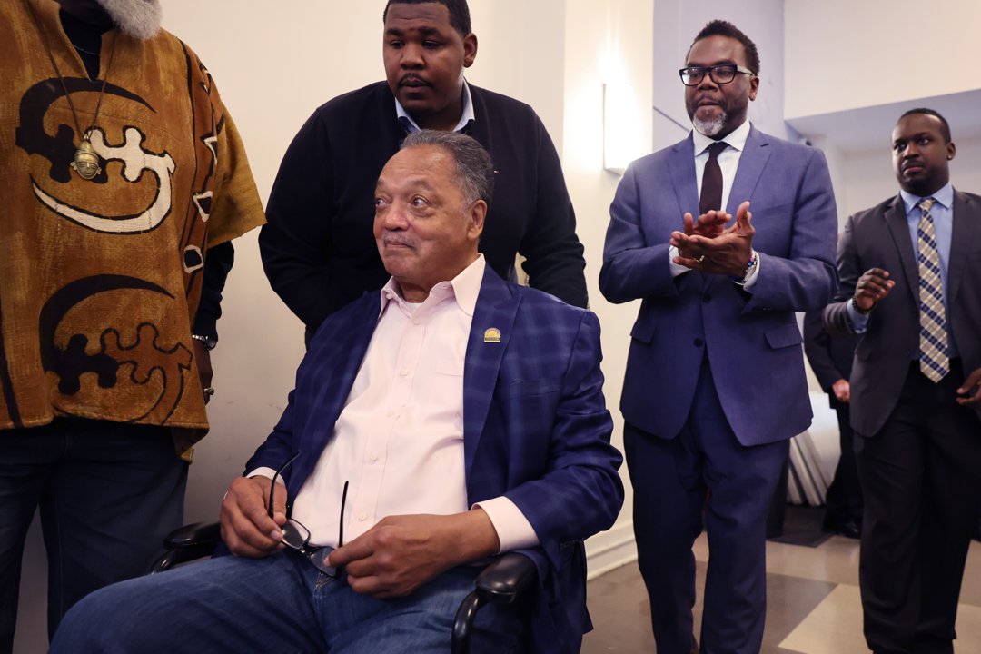 Reverend Jesse Jackson attends an event at the Rainbow/PUSH Coalition headquarters on March 17, 2023. | Source: Getty Images