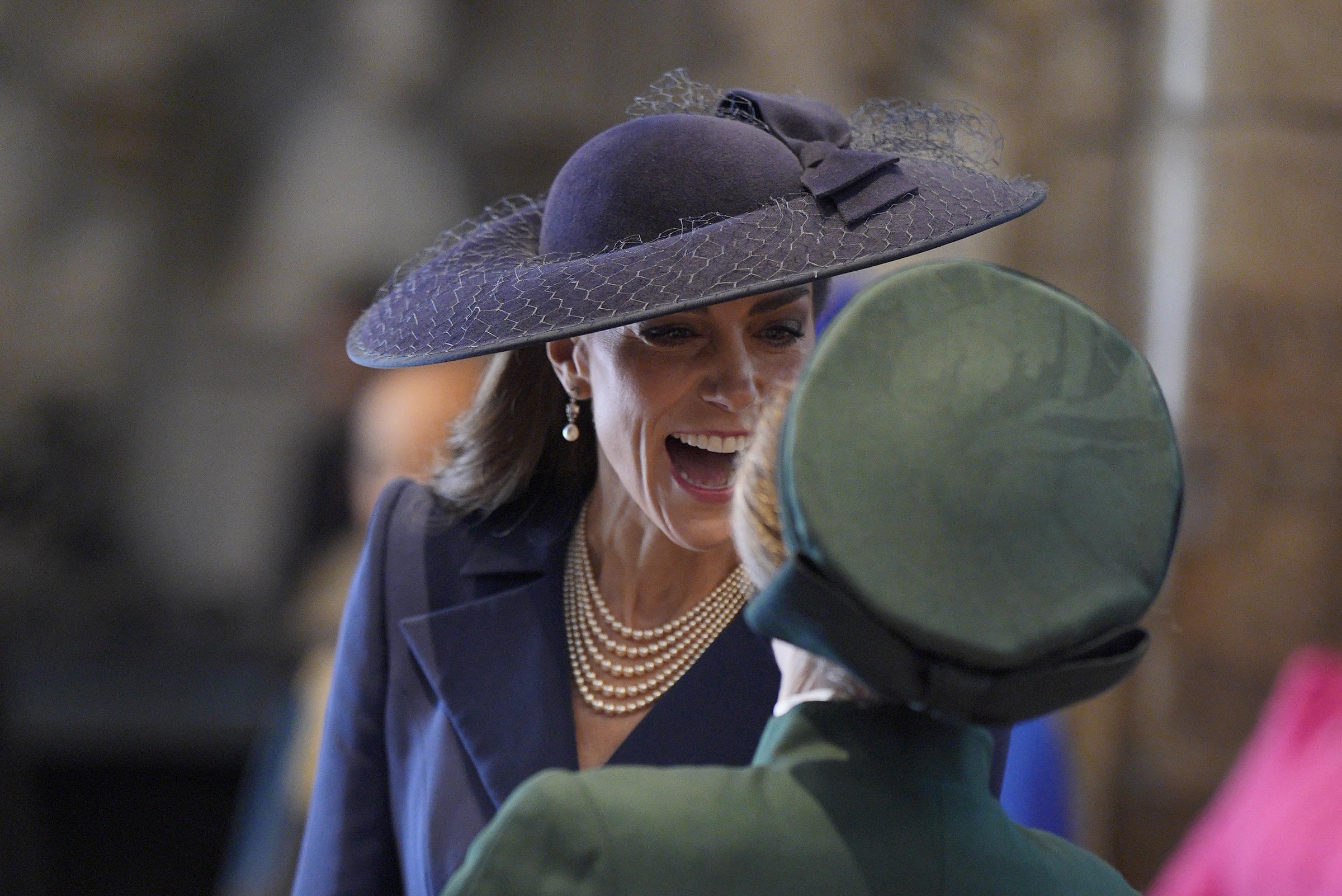 Princess Catherine speaks with Princess Anne during the 2026 Commonwealth Day Service at Westminster Abbey on March 9 in London, England. | Source: Getty Images
