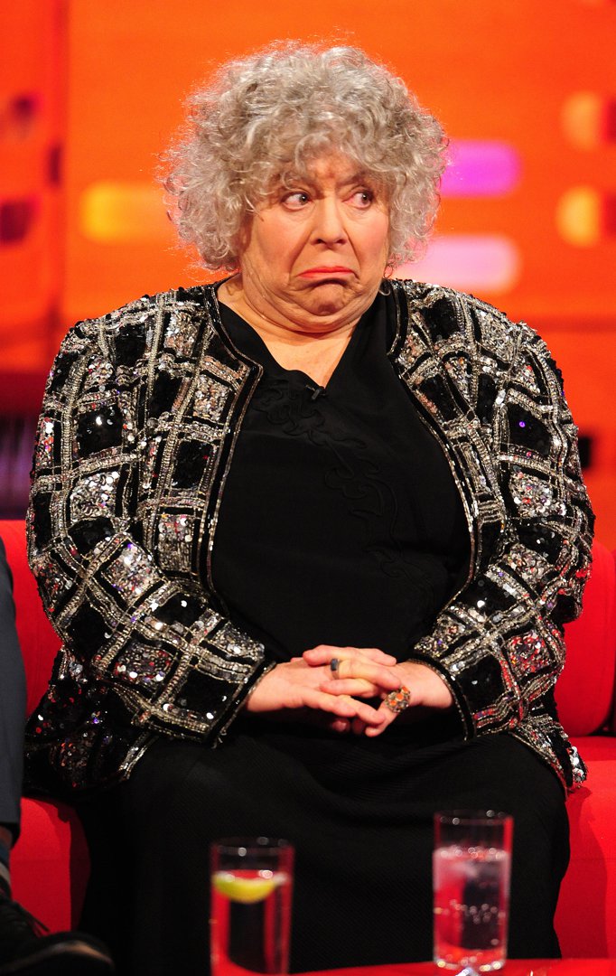 Miriam Margolyes during the filming of 
