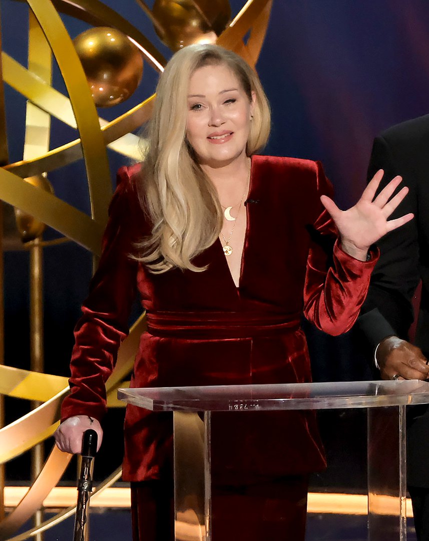 Christina Applegate speaks speaks onstage during the 75th Primetime Emmy Awards on January 15, 2024. | Source: Getty Images
