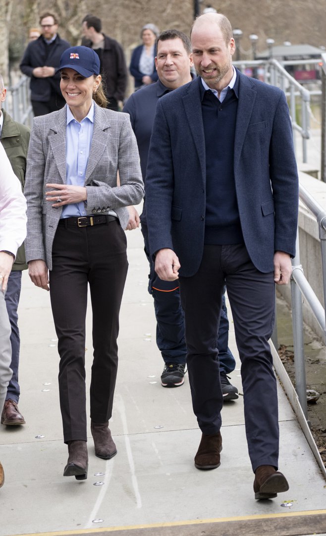 Catherine, Princess of Wales waves to well-wishers as she and Prince William, Prince of Wales walk along the riverside during their visit to the RNLI Tower Station on 12 March 2026 in London, England. | Source: Getty Images