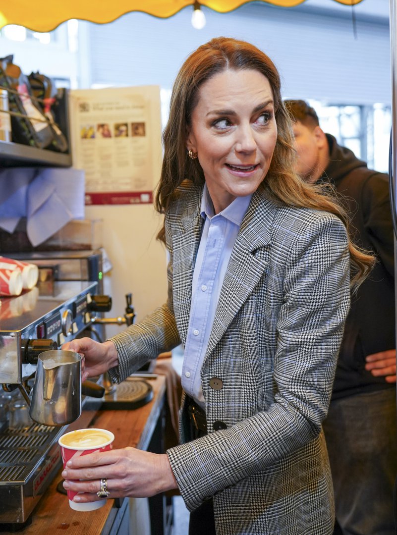 Catherine, Princess of Wales, makes a cappuccino for Prince William at a coffee stall during a visit to Borough Market on 12 March 2026 in London, England. | Source: Getty Images