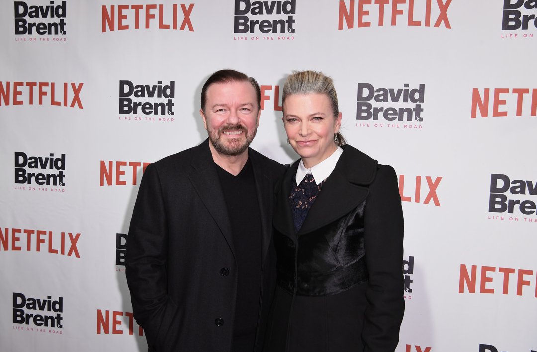 Ricky Gervais and Jane Fallon at the 
