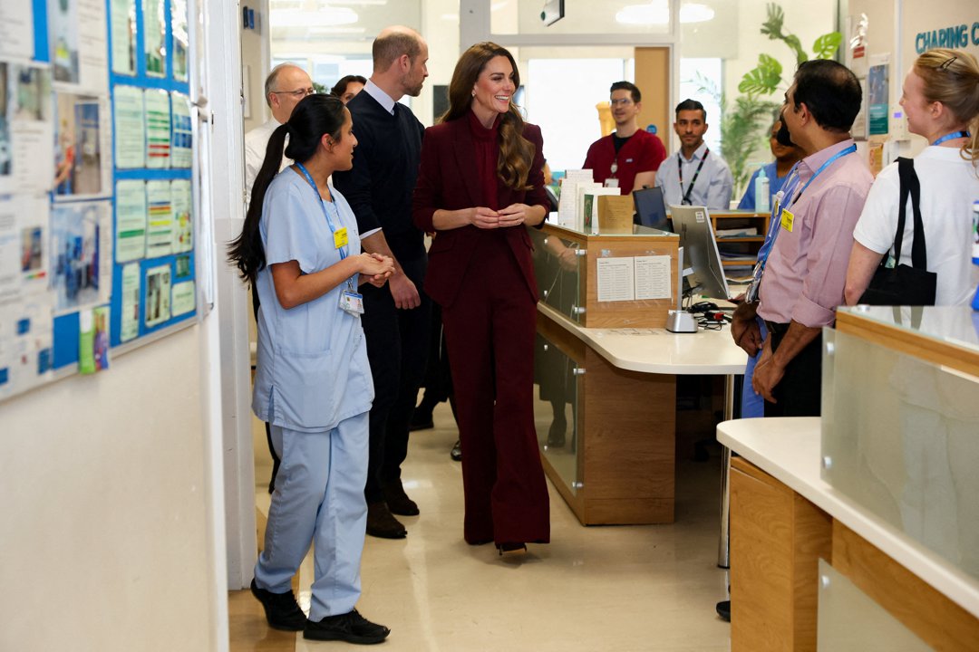 Prince William and Catherine, Princess of Wales during a visit to Charing Cross Hospital on 8 January 2026 in London, England. | Source: Getty Images