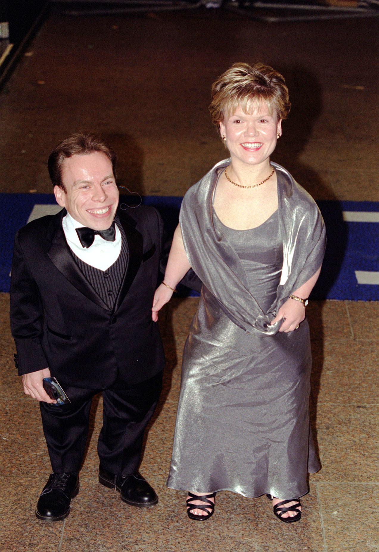 Warwick Davis and his wife Samantha arriving for the premiere of the film