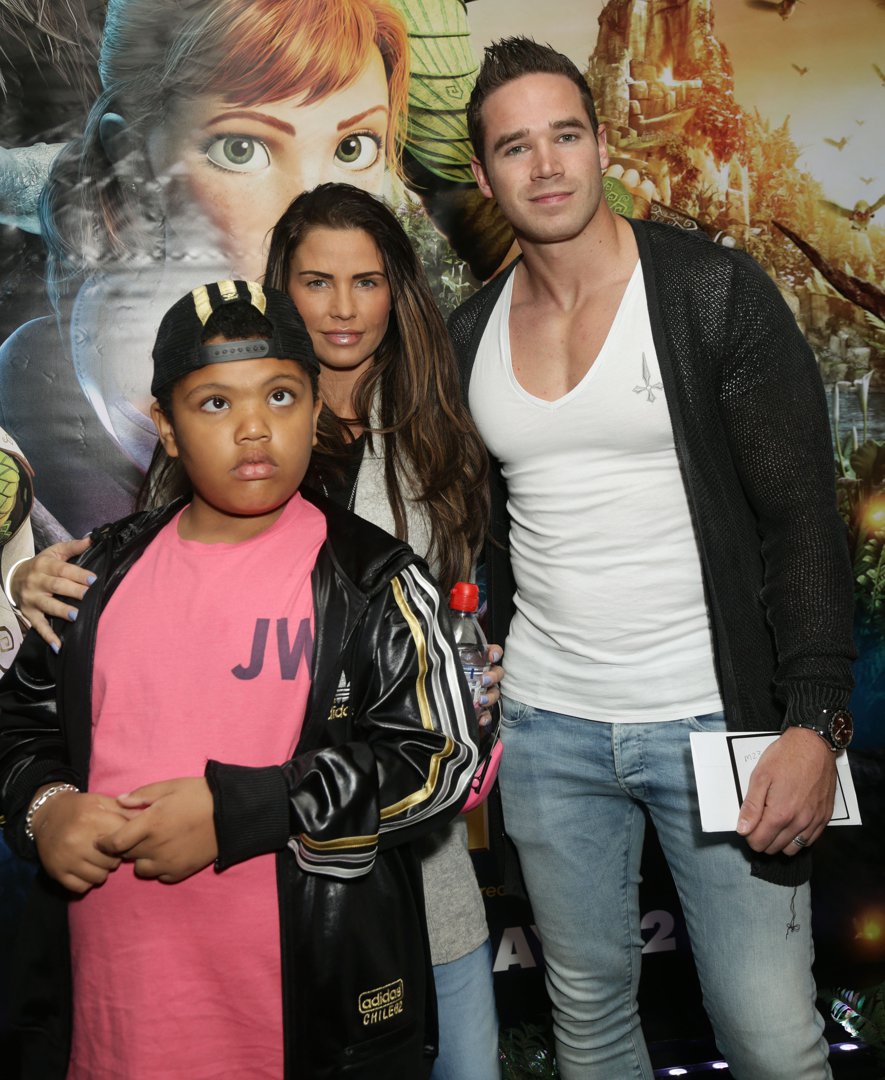Katie and Harvey Price with Kieran Hayler at the gala film screening of 
