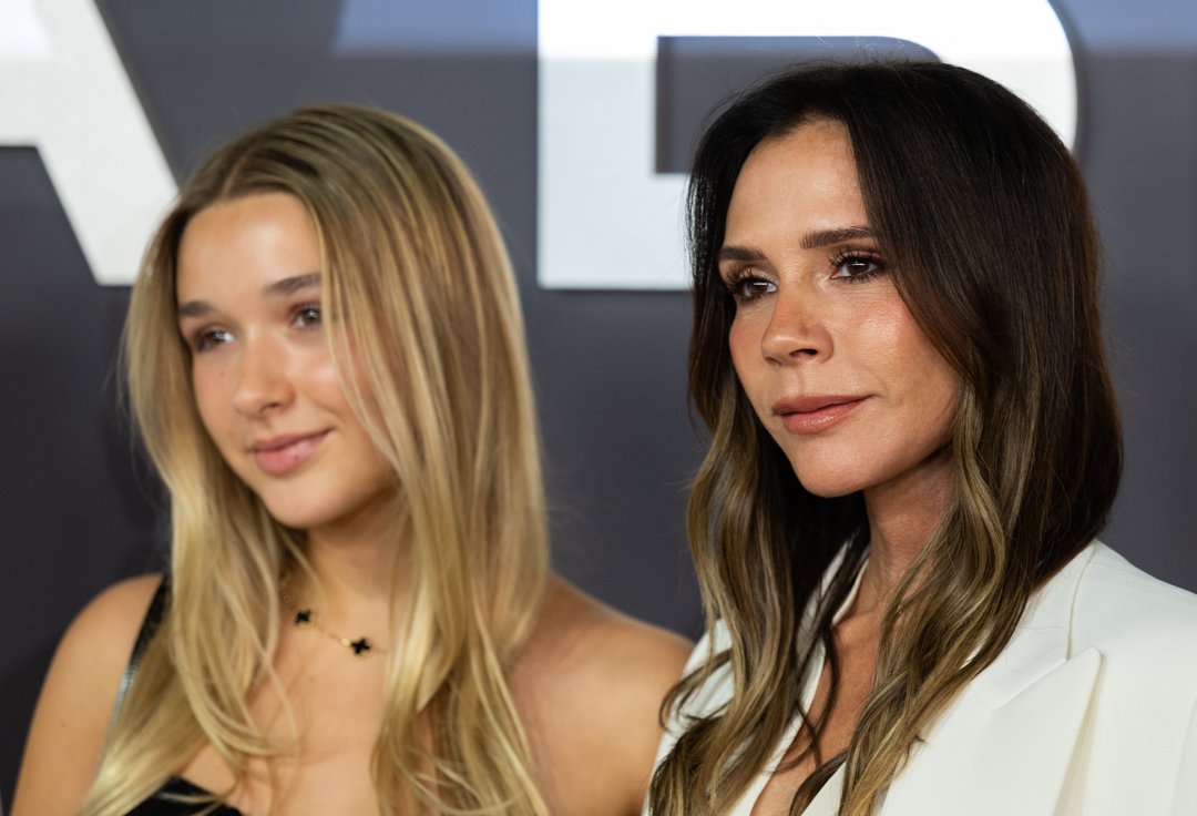 Harper and Victoria Beckham attend the 